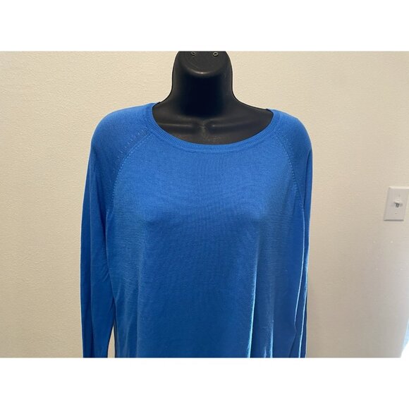 Zara Sweater Womens Size M Super Blue Long Sleeve Pullover - Picture 2 of 10